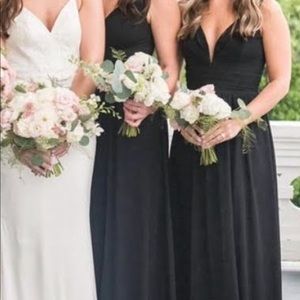Black Deep Plunge Bridesmaid Dress